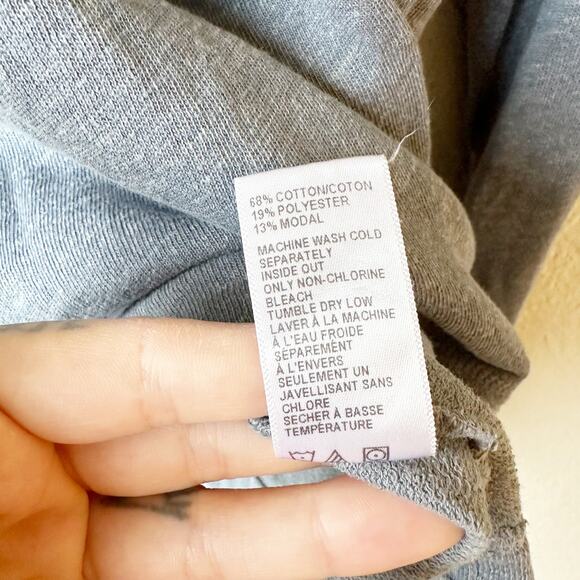 James Perse Vintage French Terry Cropped Raglan Pullover WXT3964CU Sz 4 XL - Picture 6 of 7